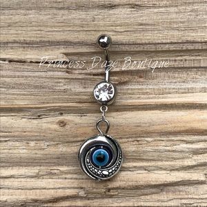 Antique Evil Eye Belly Button Ring‎